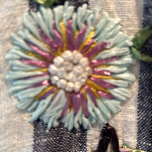 Megan Park Dress Chevron striped sleeveless embroidered maxi back zip cut out 0 - Picture 7 of 17